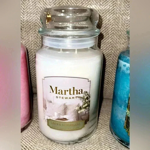 NWT Martha Stewart Home Designer Large 2 Wick Scented Candle Glass Jar w/Lid - Picture 5 of 9